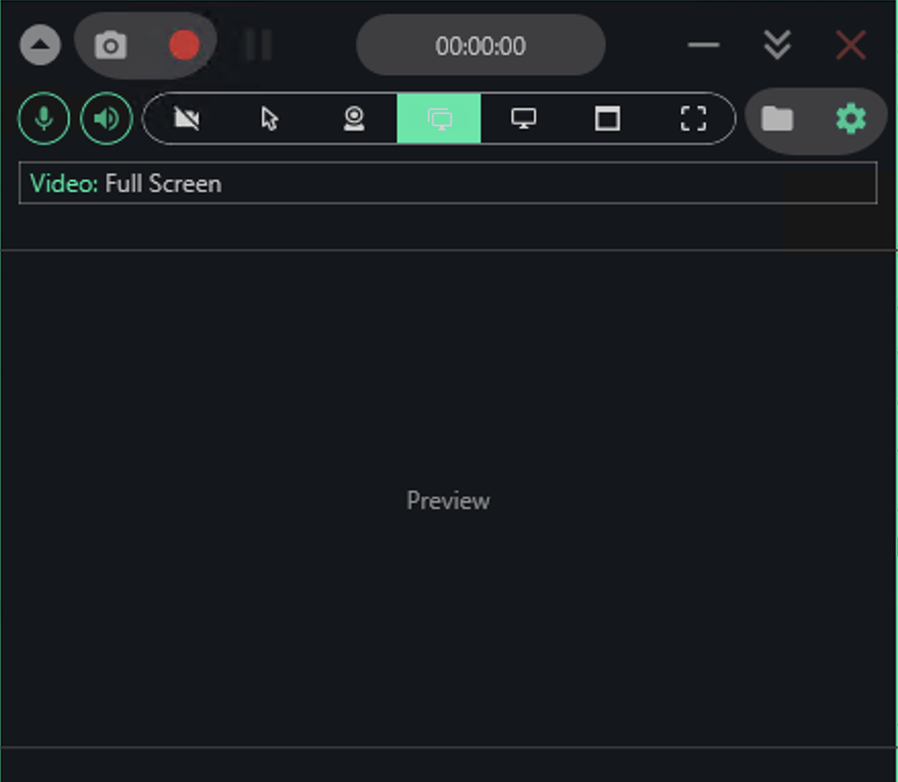 Screen and Audio Recorder window